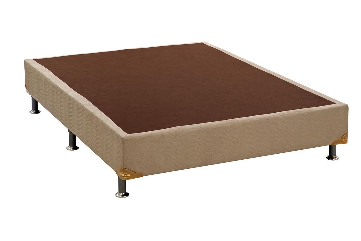 Cama Ortobom Box Base Camurça Bege 30 King - 1,93x2,03x0,30