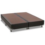 Cama Box Base Ortobom Courino Preto 30 King - 1,86x1,98x0,30