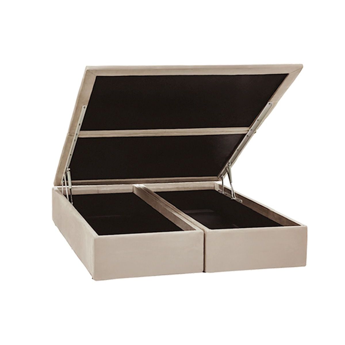 Cama Box Baú Ortobom Nobuck Bege King 186