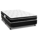 Cama Box Viuva Colchao Molas Ortobom Nanolastic Physical Spring Base Crc Courano Black 128x188