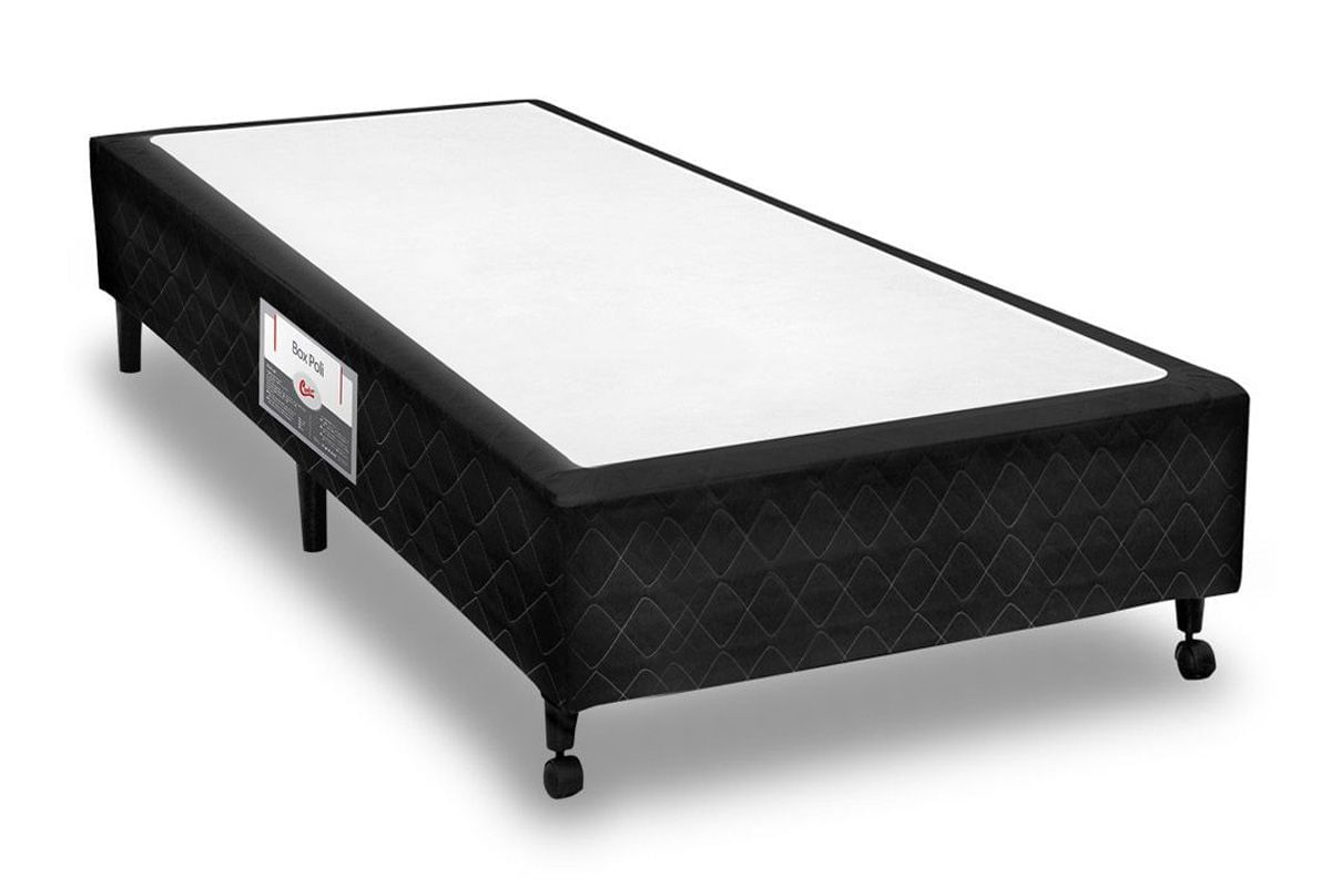 Cama Box Castor Poli Black Solteiro - 0,96x2,03x0,23