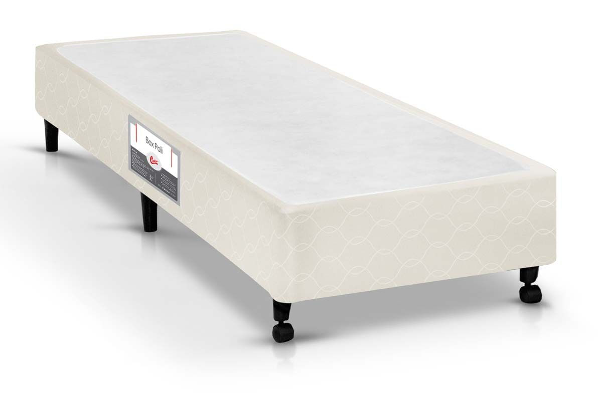 Cama Box Base Castor SI Poli Bege (98387)-Solteiro-0,88x1,88x0,23