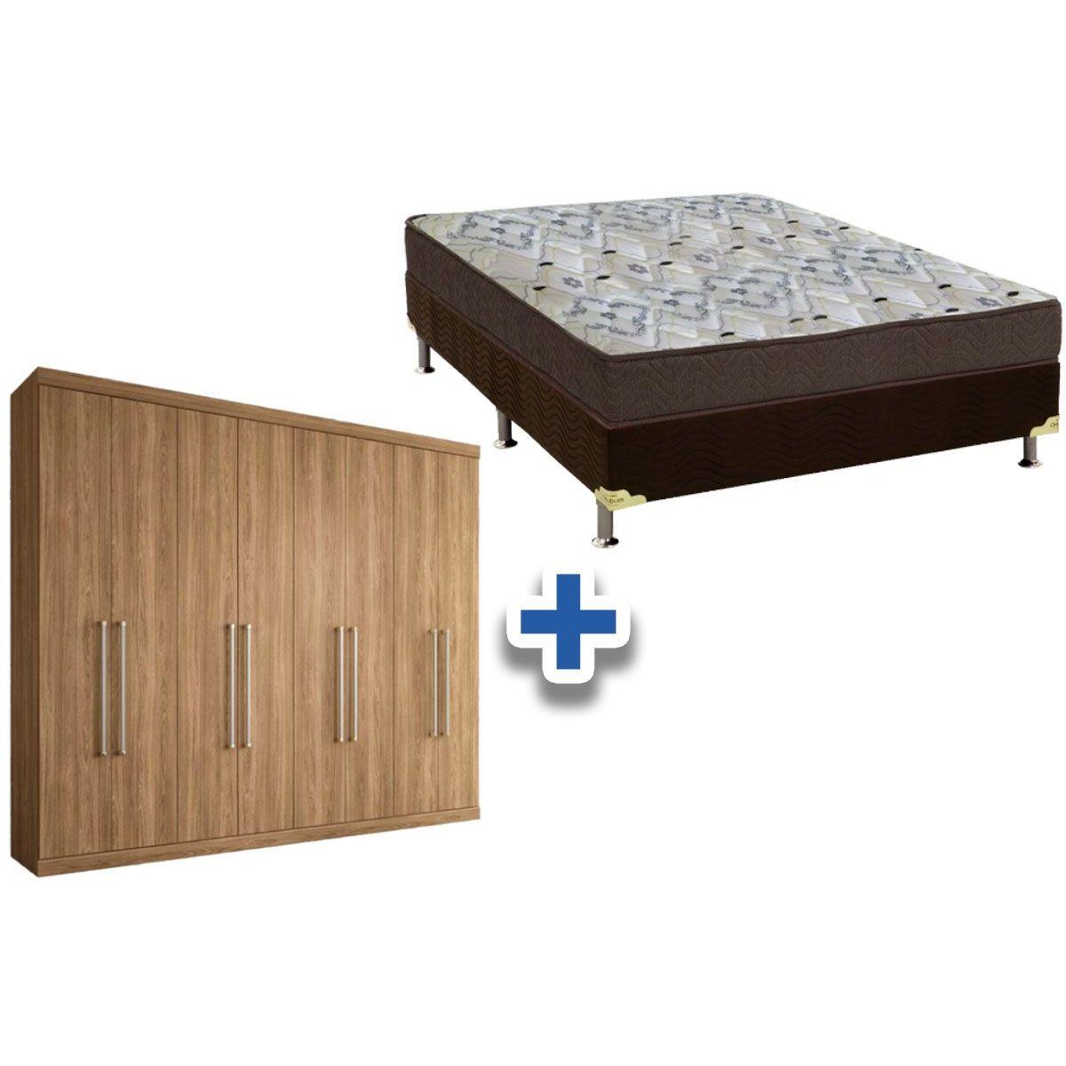 Cama Box Casal Colchao D45 Ortobom Guarda Roupa Master Vip 8 4 Atacama