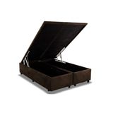 Cama Box Bau Universal Queen Suede Brown 158x198x35 Costa Rica