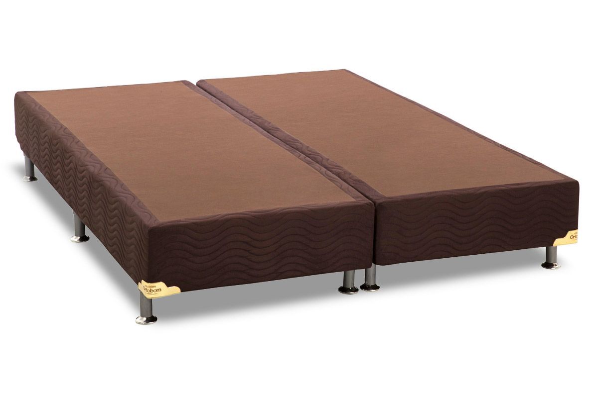 Cama Box Base Ortobom Nobuck Marrom 30 Queen - 1,58x1,98x0,30