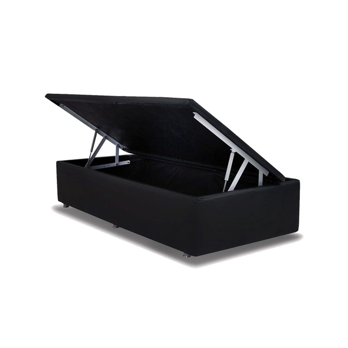 Cama Box Baú Ortobom Courino Nero Black Solteiro 88