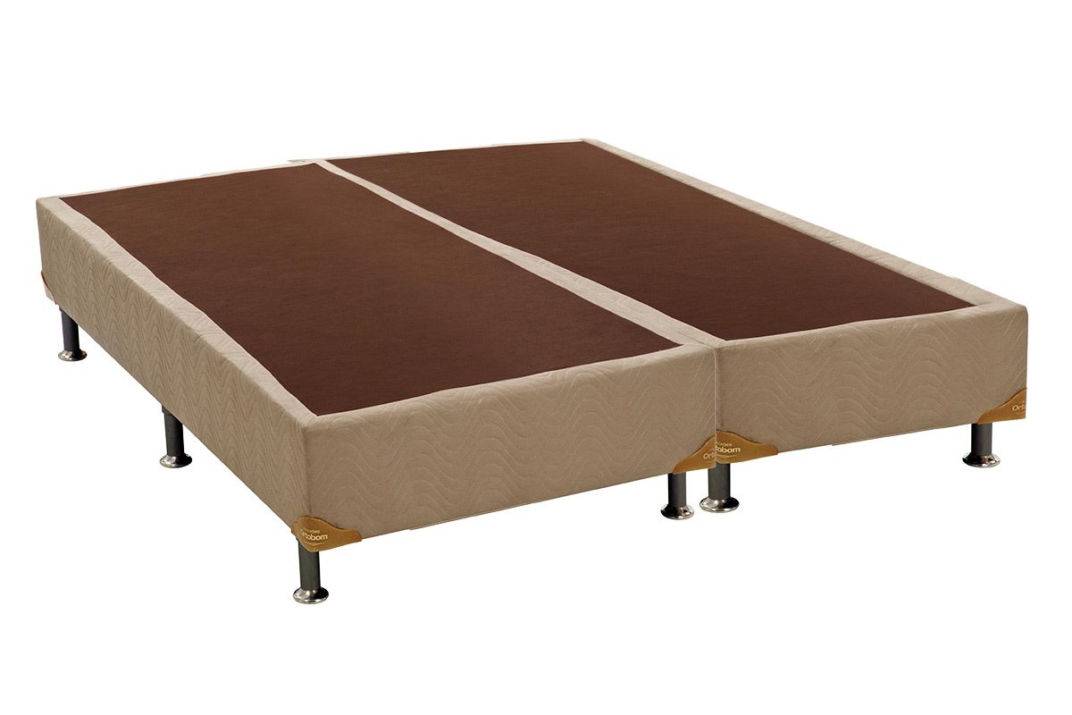 Cama Box Base Ortobom Nobuck Bege 30 King - 1,93x2,03x0,30