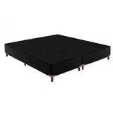 Cama Box Base Universal King Sommier Rustico Bordado Black 193x203x20 Paropas