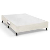 Cama Box Base Castor Poli Tecido Bege Cama Box - 78x188x27