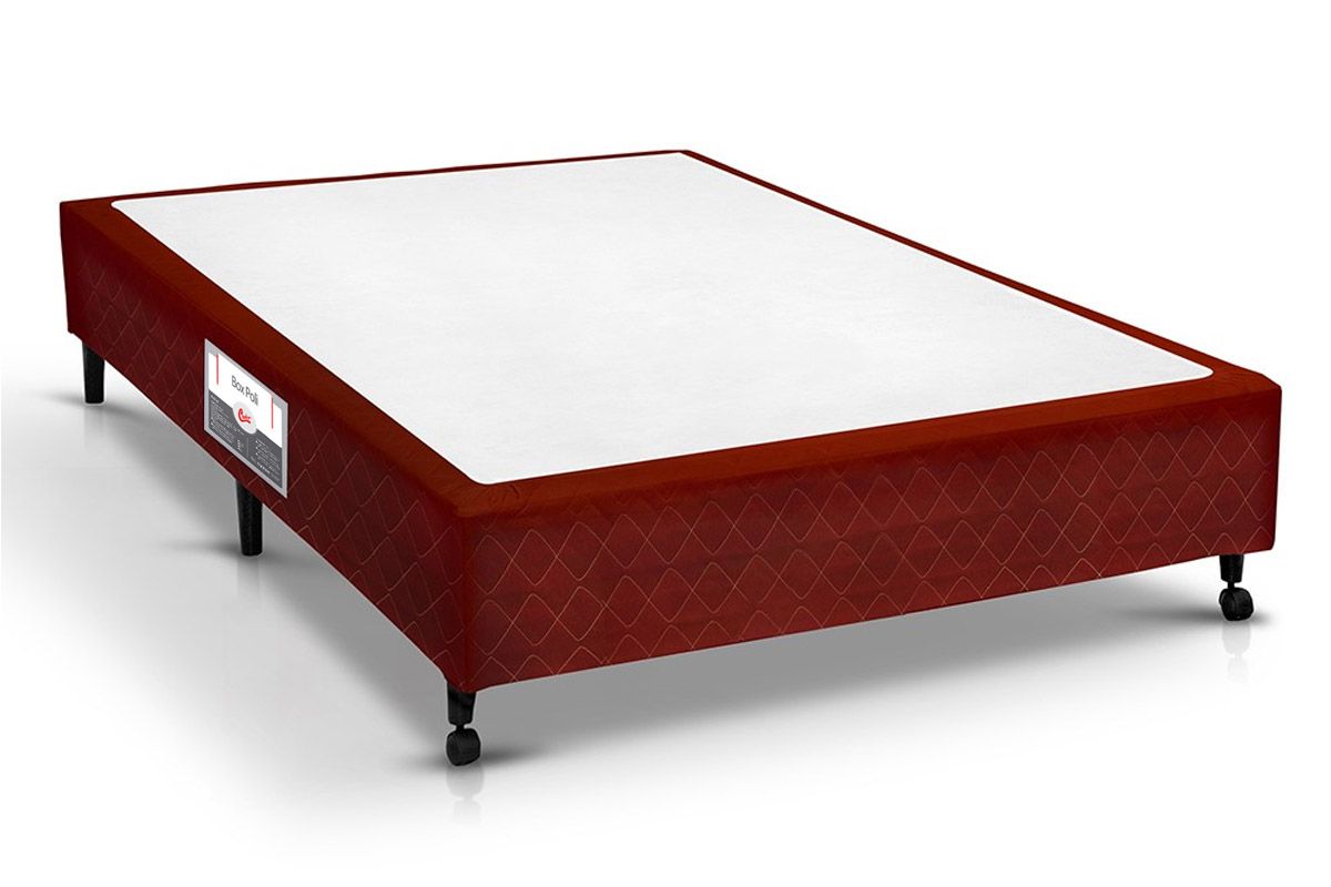 Cama Box Castor Si Poli Vinho (90664)-King Size-1,93-(2 Vol. 0,96x2,03x0,23)