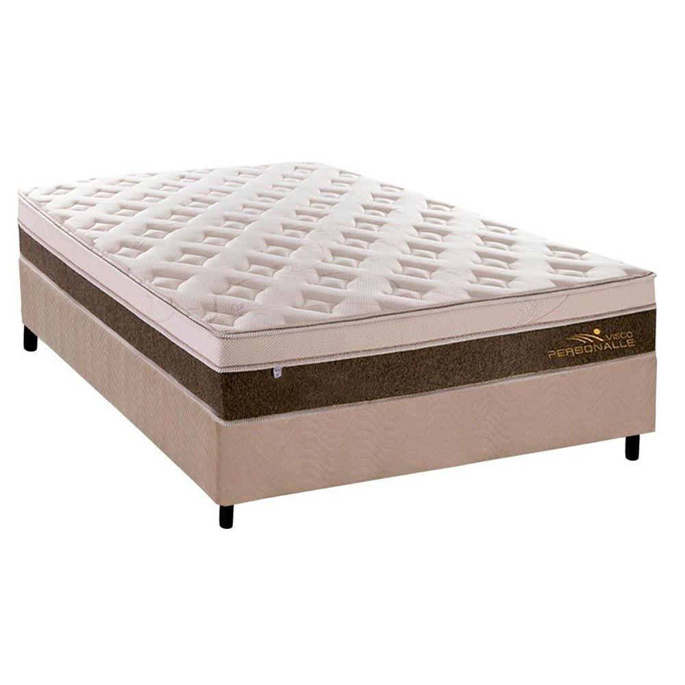 Colchão Plumatex Ensacadas Personalle+Cama Box Casal 138x188
