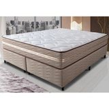 Cama Box Super King (colchão + Box) 193x203x60 De Molas Ensacadas Cama Inbox Smart Gold Bege