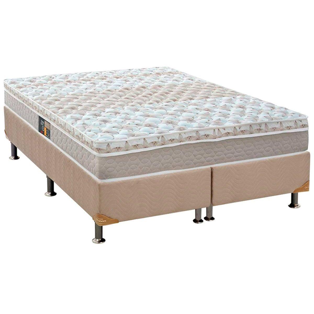 Cama Box King Colchao Molas Castor Pocket Class Base Crc Suede Clean 193x203