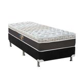 Cama Box Solteiro Colchao Molas Pocket Ensacadas Castor Class Hibrido Base Crc Suede Black 88x188