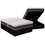 Cama Box Bau King Colchao Molas Pocket Ensacadas Castor Class Hibrido Base Crc Courano Black 193x203