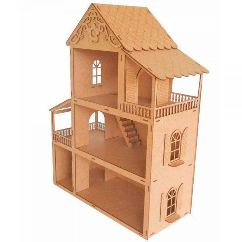 Casinha De Boneca Com Móveis De Madeira - Diversão Garantida - Carrefour