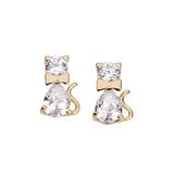 Brinco Rommanel Banhado A Ouro 18k Gatinho De Zircônias 523903