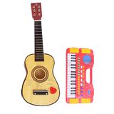 Kit Infantil Teclado Musical + Violão Madeira - Promoção