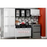 Cozinha Modulada Completa Topazio 3 Pecas 2 Armarios 1 Paneleiro Cpt123 Branco Preto Telasul