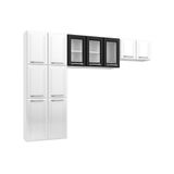 Cozinha Modulada Telasul Topazio 3 Pecas 2 Armarios 1 Paneleiro Cpt123 Branco Preto