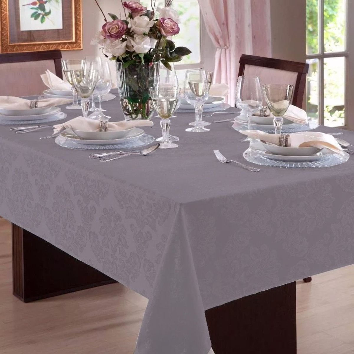 Toalha de Mesa Quadrada Jacquard Admirare 8 Lugares