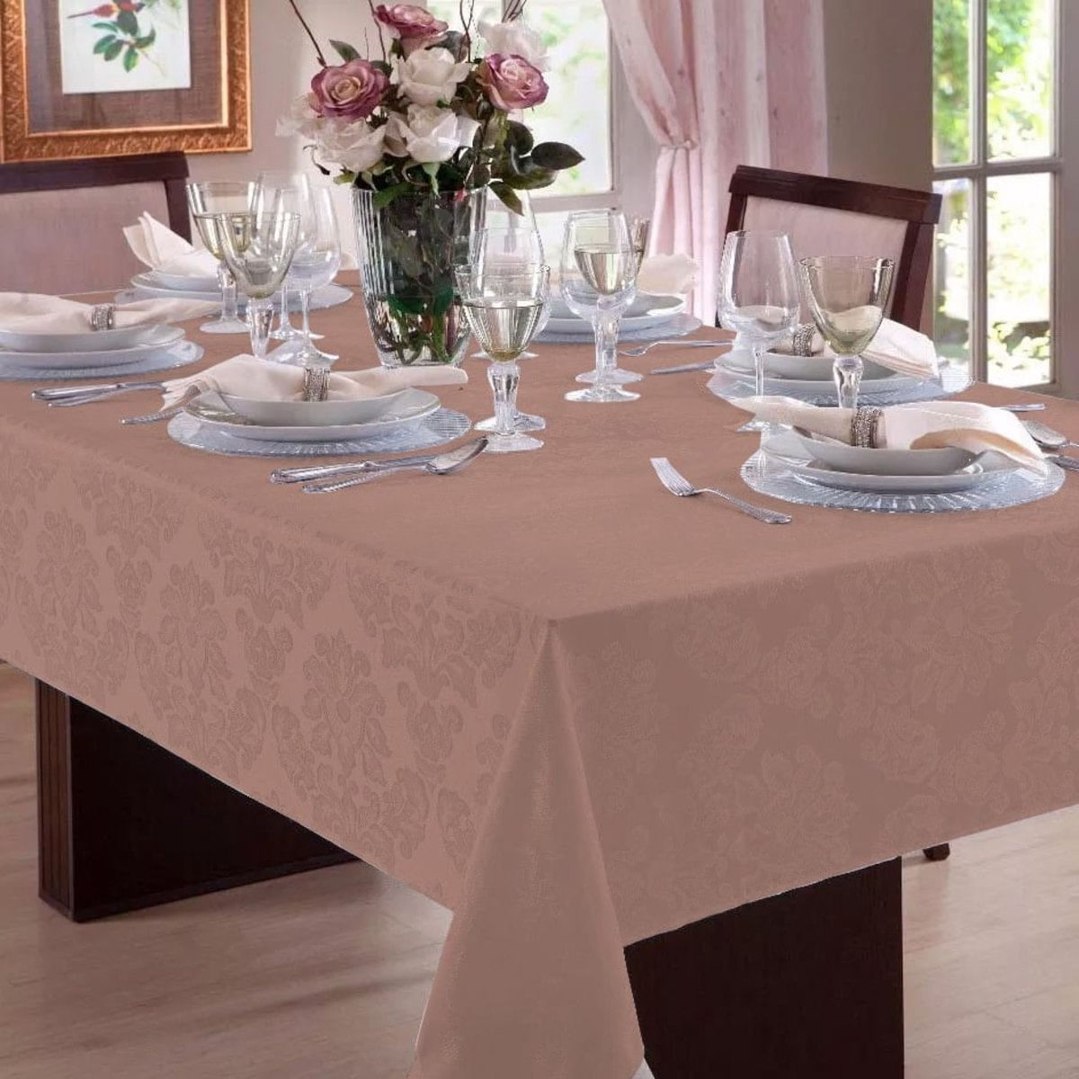 Toalha de Mesa Quadrada Jacquard Admirare 8 Lugares