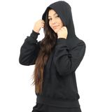 Blusa Moletom Feminino c/ Capuz Cordão Bolso Inverno Flanela