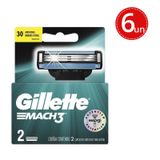 Kit Carga Para Aparelho De Barbear Gillette Mach3 2 Unidades - 6 Unidades