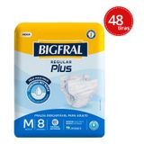 Kit Fralda Geriátrica Bigfral Plus Regular M 8 Unidades - 6 Unidades