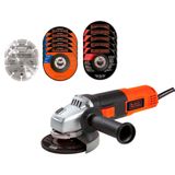 Esmerilhadeira Angular Black+decker G720k12 4 - 1/2&quot; Com Maleta E 12 Discos 820w