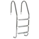 Escada para Piscina 1.1/2 POL em Aço Inox com 3 Degraus Anatômicos em Inox SODRAMAR