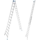 Escada de Alumínio Extensiva 2 x 13 Degraus 3,93 x 6,45 Metros MOR