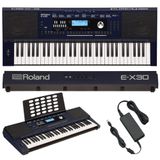 Teclado Roland Ex30 61 Teclas E-x30 Arranjador Ex-30 + Fonte + Suporte Partitura