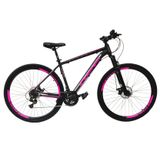 Bicicleta Aro 29 Off Alumínio Disco Suspensão Preto/pink