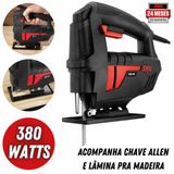 Serra Tico Tico Skil 4380 127v 380w Com Encaixe Para Lâmina Em T Ou U + Lâmina Para Madeira E Chave Allen