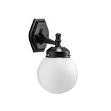 Arandela Colonial Preto Fosco Globo Branco Opalino Ace64