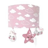 Arandela Meia Lua Chuva De Amor Rosa Quarto Bebê Infantil