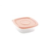 Pote De Plástico Quadrado Pop Rosa 400ml -plasútil