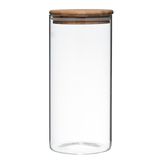 Pote Hermetico De Vidro Borosilicato Tampa Bambu 1.3 L