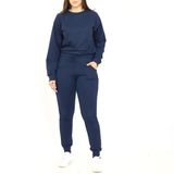 Conjunto Moletom Feminino Flanelado Blusa Calça Com Punho