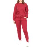 Conjunto Moletom Feminino Flanelado Blusa Calça Com Punho