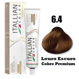 Tinta Para Cabelos Itallian Premium Louro Escuro Cobre 6.4 - 60g