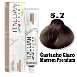 Tinta Para Cabelo Itallian Premium 60g Castanho Claro Marrom 5.7