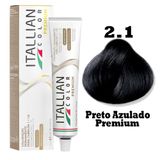 Tinta Para Cabelo Itallian Premium 60g  Preto Azulado 2.1