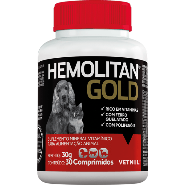 Suplemento Hemolitan Gold 30g com 30 Comprimidos