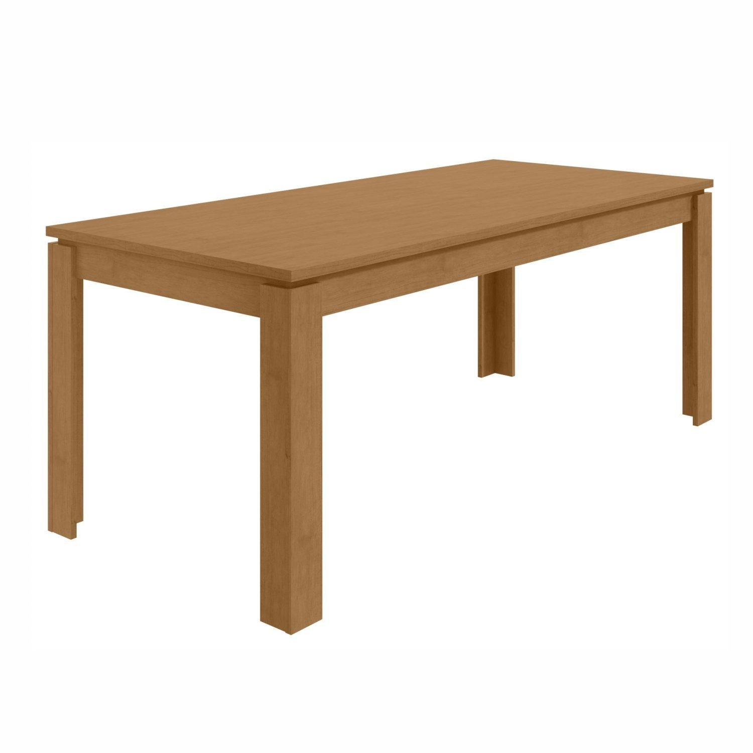 Mesa De Jantar 180x90cm Tampo Mdf Athenas Móveis Lopas Amêndoa Clean