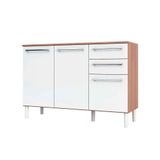 Gabinete De Cozinha Modulado Balcao Carmenere 3 Portas E 2 Gavetas C Tampo Sevilha Branco Ronipa