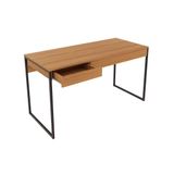 Mesa Computador Casal Me4156 C 1 Gaveta Amendoa Preto Tecno Mobili