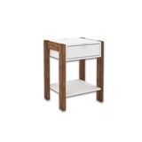 Mesa Cabeceira Infantil Az1016 C 1 Gaveta Branco Nogal Tecno Mobili