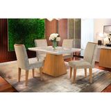 Sala de Jantar Rufato Luna Reto 120+4 Lunara Imbuia/Choco